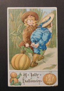 1909 USA Halloween Postcard Cover From Philadelphia PA to Packerton NY