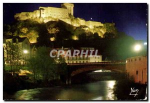 Modern Postcard Lourdes His Lumiere Chateau Fort The castle illuminated ll Ca...