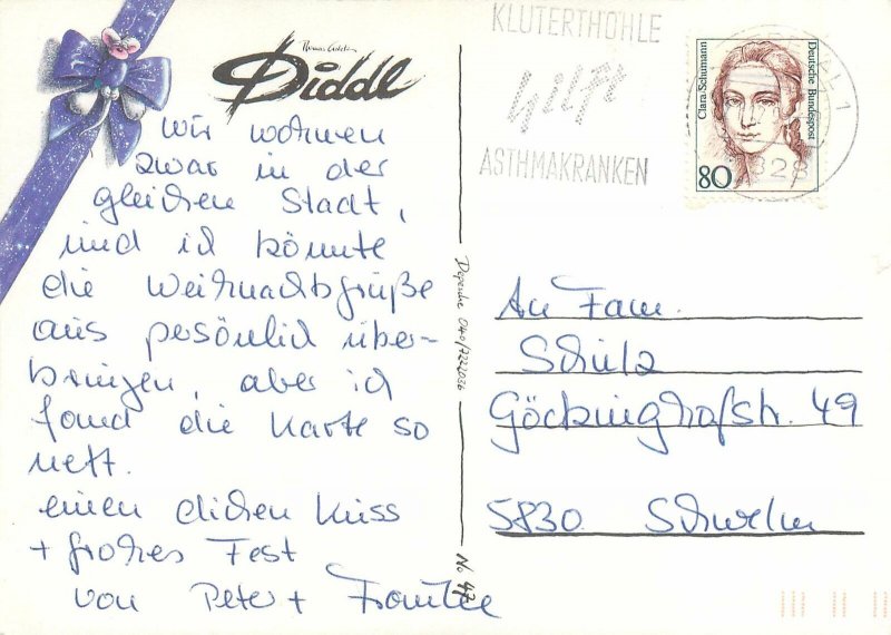 Comic funny illustration animal humor Diddl mouse by Thomas Goletz Postcard