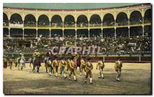 Old Postcard Bullfight Bullfight Entrada of Cuadrilla