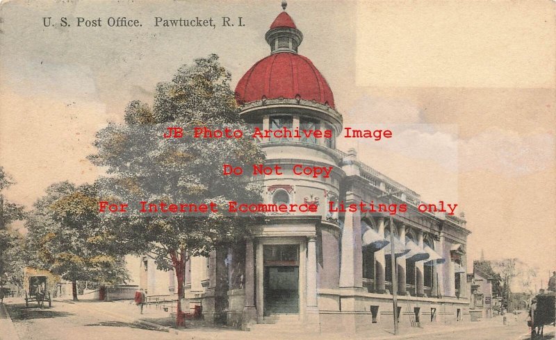 RI, Pawtucket, Rhode Island, US Post Office, Entrance View, IPC No 5325