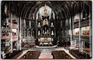 Interior Notre-Dame Cathedral Montreal Canada Cathedral Postcard