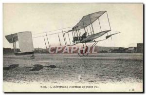 Old Postcard Jet Aviation Farman Airplane in flight