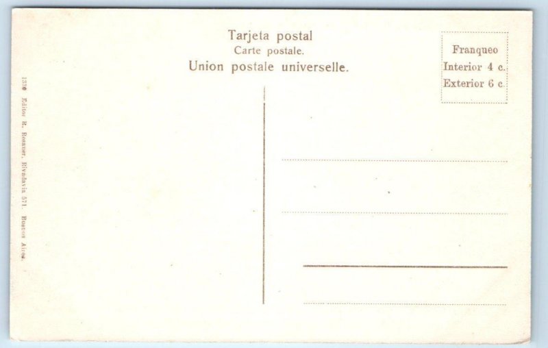 ROSARIO, Argentina ~ ELECTRIC PLANT & GRAIN ELEVATOR c1910s Handcolored Postcard