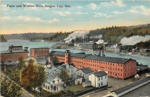 H82/ Oregon City Oregon Postcard c1910 Paper and Woolen Mills 45