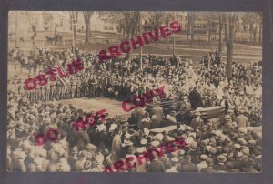 Lebanon NEW HAMPSHIRE RPPC 1912 PRESIDENT TAFT Campaign Rally CROWD Flag NH