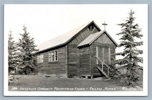 AL UNIVERSITY COMMUNITY CHURCH - COLLEGE VINTAGE REAL PHOTO POSTCARD RPPC