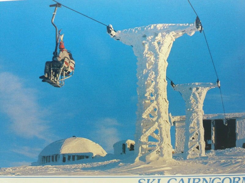 Large Vintage Postcard Ski Cairngorm The White Lady Scotland