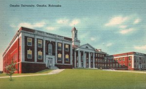 Vintage Postcard 1930's Omaha University School Building Nebraska NE Structure