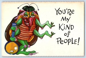 c1950's Anthropomorphic Beetle You're My Kind Of People Vintage Postcard
