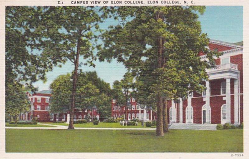 North Carolina Elon College Campus View Of Elon College