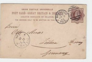 bradford 1885 to zittau germany  stamps card ref r15262 