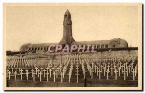 Old Postcard The Douaumont ossuary and the National Cemetery Army