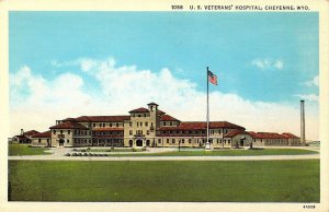 c.'34, Linen Era U.S. Veterans' Hospital, Cheyenne, WY, Old Postcard