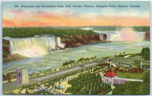 M-19812 American and Horseshoe Falls Oak Garden Theatre Niagara Falls Ontario...