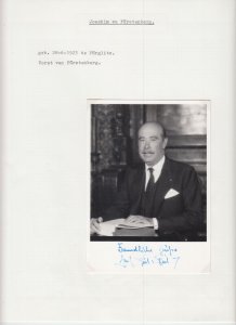 Joachim zu Fürstenberg, Original Autograph on Photo, Royalty, Germany (L6399)