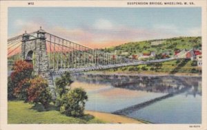 West Virginia Wheeling Suspension Bridge Curteich