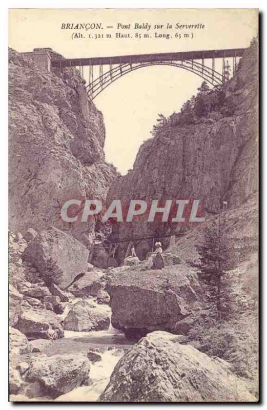 Postcard Old Baldy Briancon Bridge on Serverette