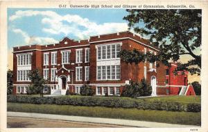 D76/ Gainesville Georgia Ga Postcard 1941 Linen High School Gymnasium