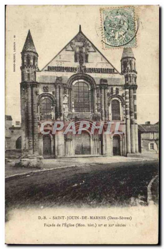 Saint-Jouin de Marnes Old Postcard Facade of & # 39eglise