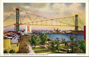 Vtg 1934 Lagoon & Promenades Chicago IL Worlds Fair Century Of Progress Postcard