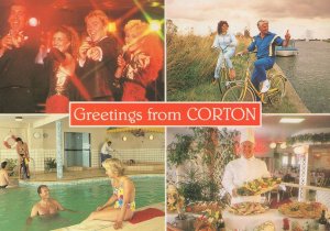 Corton Holiday Village Theatre Suffolk Restaurant Bicycle Postcard