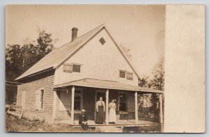 RPPC Edwardian Family Porch  Possibly Monaghan Isle Maine Postcard H26