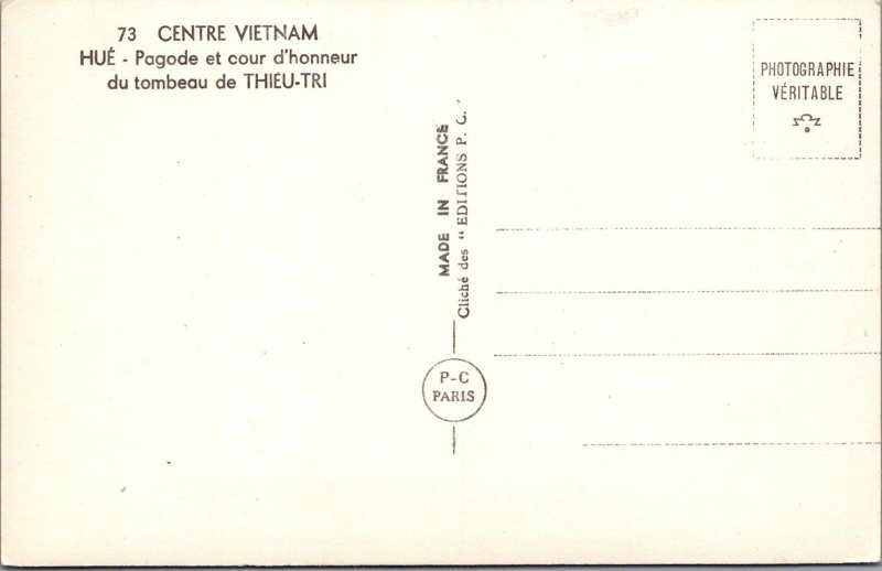 RPPC Postcard Pagoda Court of Honor Tomb Tgueu-Tri Vietnam