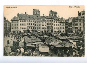 191989 POLAND WARSZAWA Stare Miasto market Vintage postcard