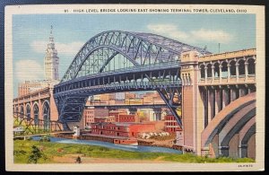 Vintage Postcard 1937 High Level Bridge (Detroit-Superior), Cleveland, Ohio (OH)