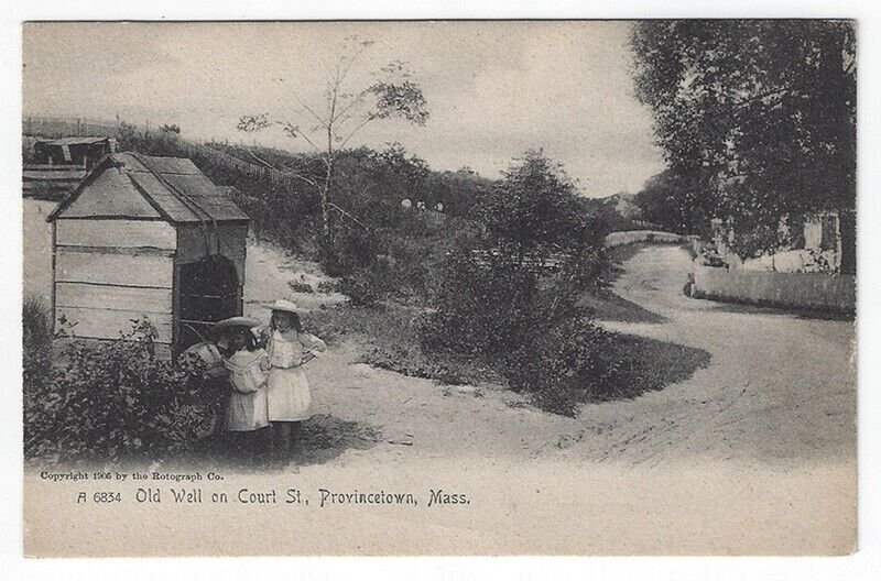 Provincetown, Massachusetts, Vintage Postcard View of Old Well on Court St. 1905 