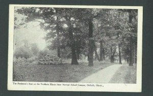 Ca 1906 Post Card DeKalb IL Northern State Normal School Campus Freshmans Seat