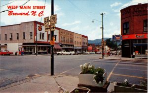 WEST MAIN STREET BREVARD NC UNPOSTED POSTCARD