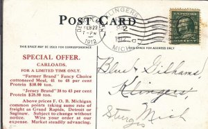 1912, Cotton Seed Meal Advertising Card, See Remark (36401)