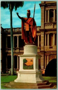 King Kamehameha Statue Honolulu Federal Building Hawaii UNP Chrome Postcard F7 