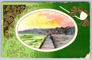 Tramore Co. Waterford Ireland, 1911 Embossed St Patrick’s Day Greetings Postcard