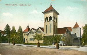 c1907 Postcard Baptist Church, Redlands CA San Bernardino County M. Rieder Pub.