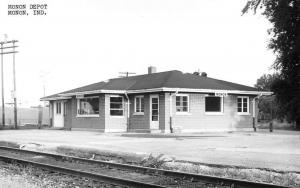 Monon Indiana Railroad Depot Real Photo Vintage Postcard K101390