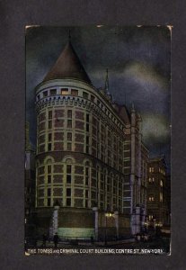 NYC NY Tombs Criminal Court Buildings Centre St New York City Night Postcard