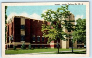 JACKSONVILLE, Illinois IL ~ Fraternal MASONIC TEMPLE Morgan County 1950 Postcard