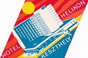 Hungary Keszthely Hotel Helikon Vintage Luggage Label sk3810