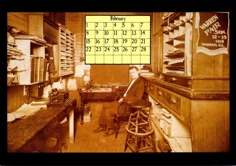 1987 Calendar Series February Illinois Central Line Al Henning Sr Woodford Wi...