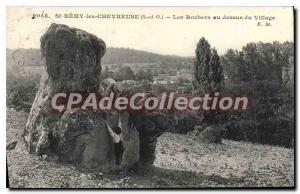 Postcard Old St Remy les Chevreuse (S & O) The Rocks had over the Village