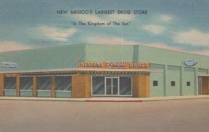 Postcard Meadows Rexall Drugs Deming New Mexico 1954