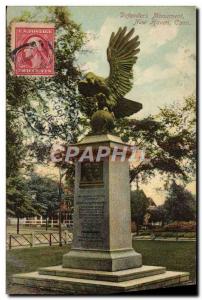 Defenders Monument Postcard Old New Haven Conn Eagle Raptor