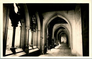 Vtg Postcard RPPC Paris France - American Cathedral Battle-Cloister Interior UNP