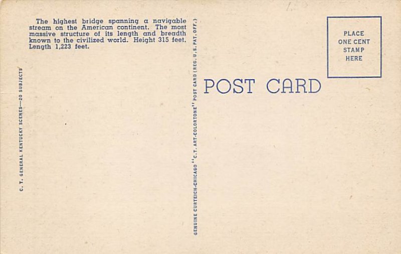 High Bridge Kentucky Postcard