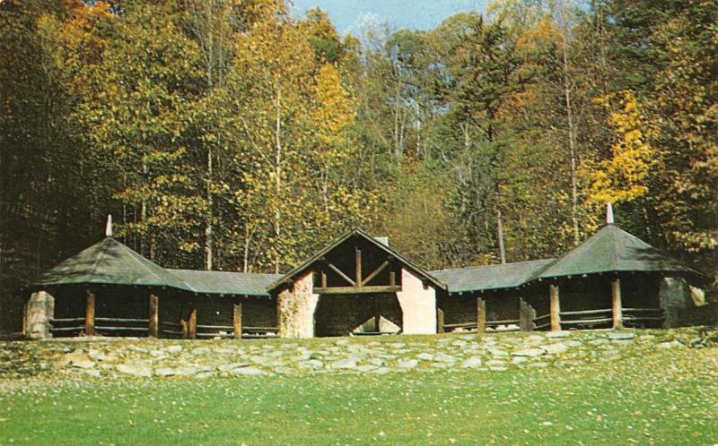 ANSTED, WV West Virginia  PICNIC SHELTER~Hawk's Nest State Park c1950's Postcard