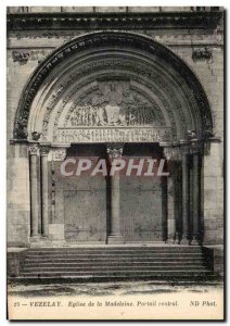 Postcard Old Vezelay Madeleine Church Central Portal