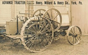 York PA Advance Tractor Henry, Millard & Henry Co. Real Photo Postcard